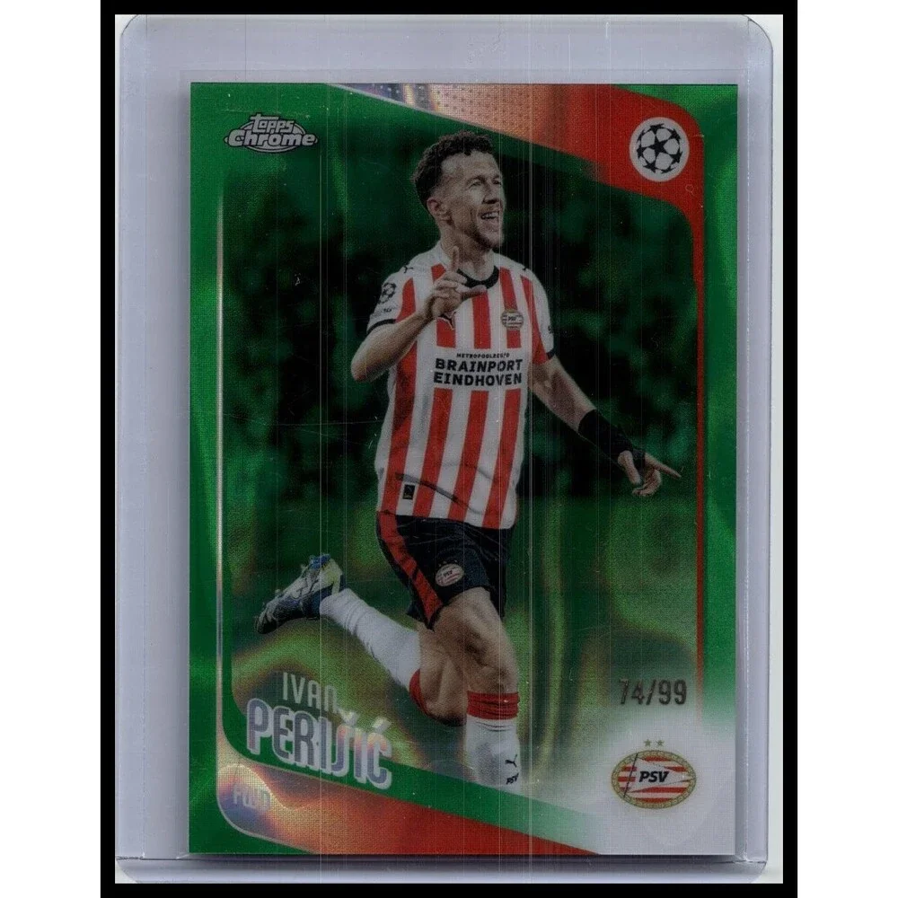 2025-26 Topps Chrome UEFA Ivan Perišić #139 PSV Green Lava Refractor #/99